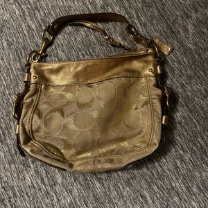 Coach Metallic Gold Shoulder Bag